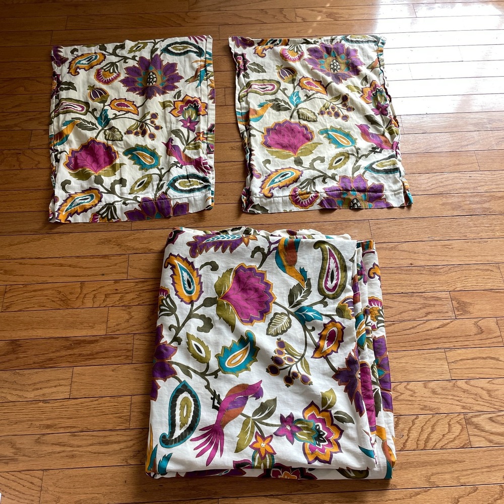 CYNTHIA ROWLEY Duvet Cover+ 2 Pillow Shams Set Full/Queen 100% Cotton  Colorful